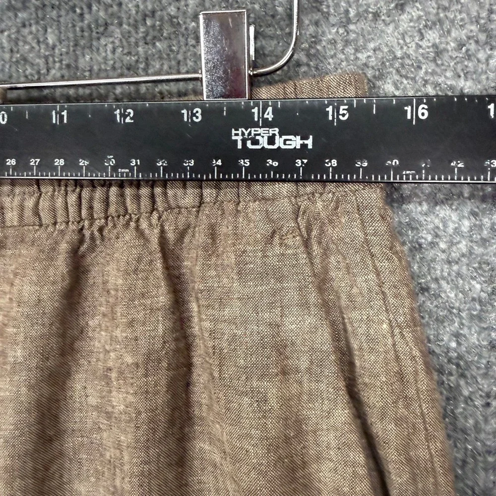 H&M Pants Womens Small‎ Brown Linen Blend Drawstring Regular Fit Straight Leg